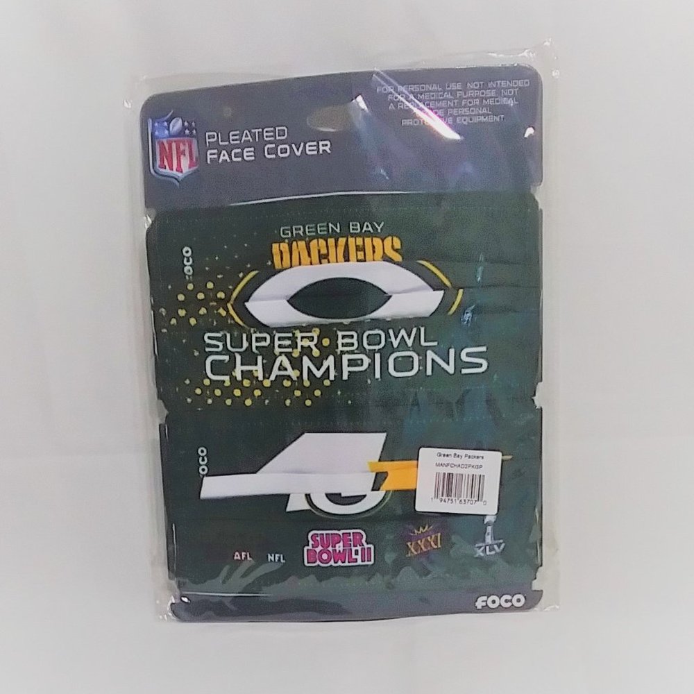 New Green Bay Packers Face Cover Set of 2